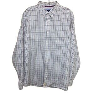 G.H. Bass & Co Men's Button Down Shirt Collar Neck Long Sleeves  Purple Size XL